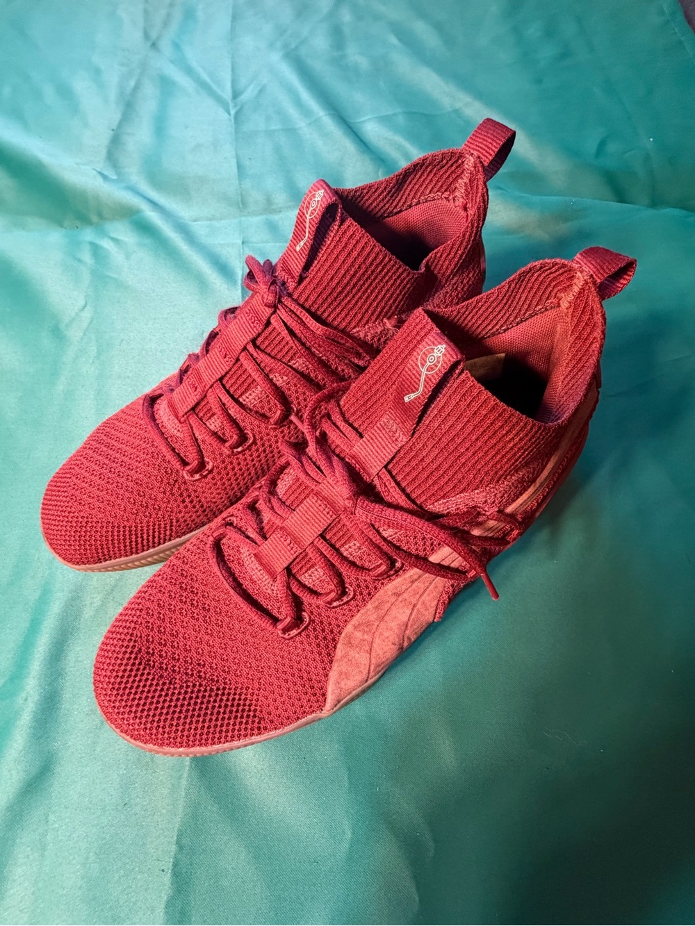 Puma Men's Burgundy Knit High-Top Sneakers
